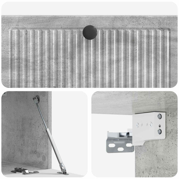Wandmontierter TV-Schrank Betongrau
