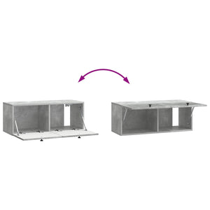 Wandmontierter TV-Schrank Betongrau