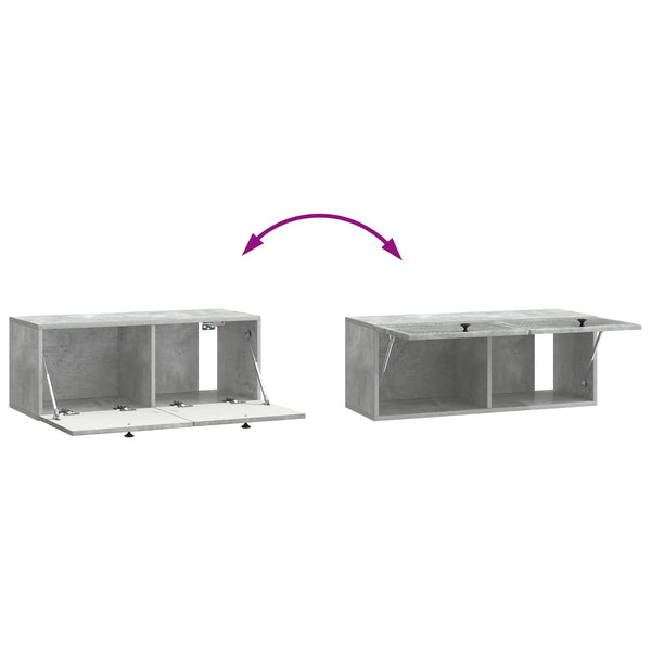 Wandmontierter TV-Schrank Betongrau