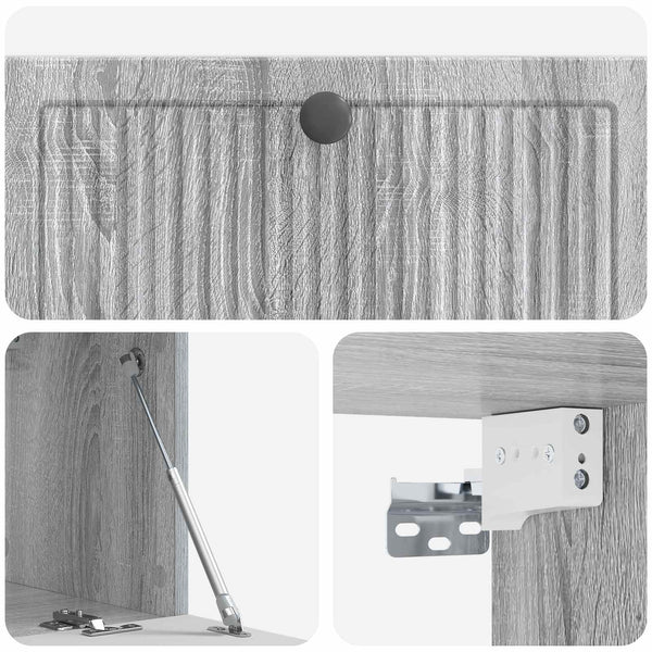 Wandmontierter TV-Schrank Grau Sonoma
