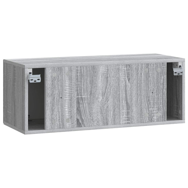 Wandmontierter TV-Schrank Grau Sonoma