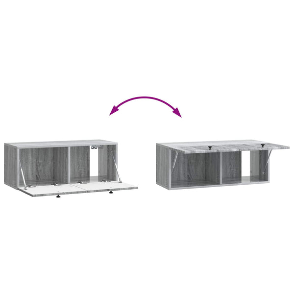 Wandmontierter TV-Schrank Grau Sonoma