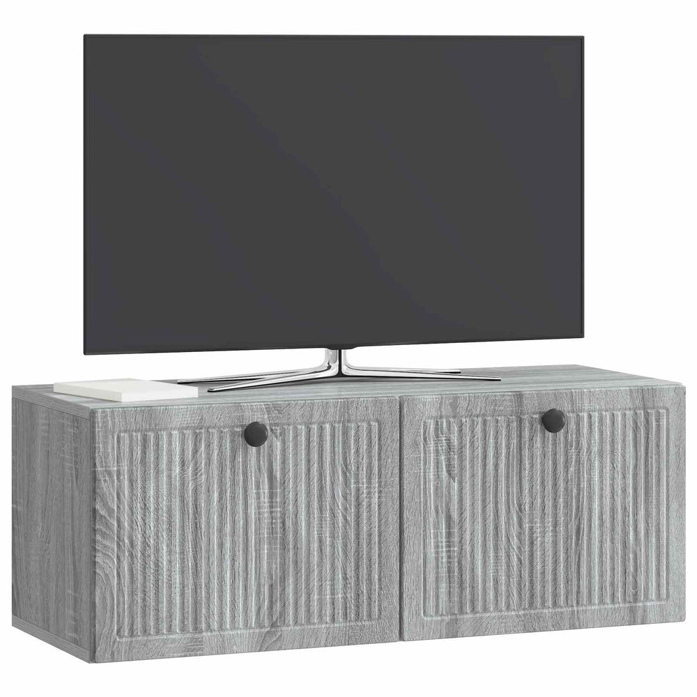 Wandmontierter TV-Schrank Grau Sonoma