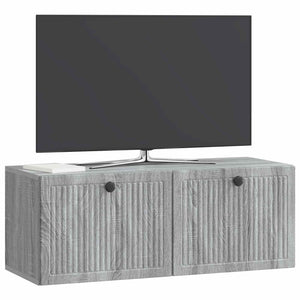 Wandmontierter TV-Schrank Grau Sonoma
