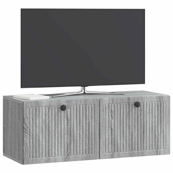 Wandmontierter TV-Schrank Grau Sonoma