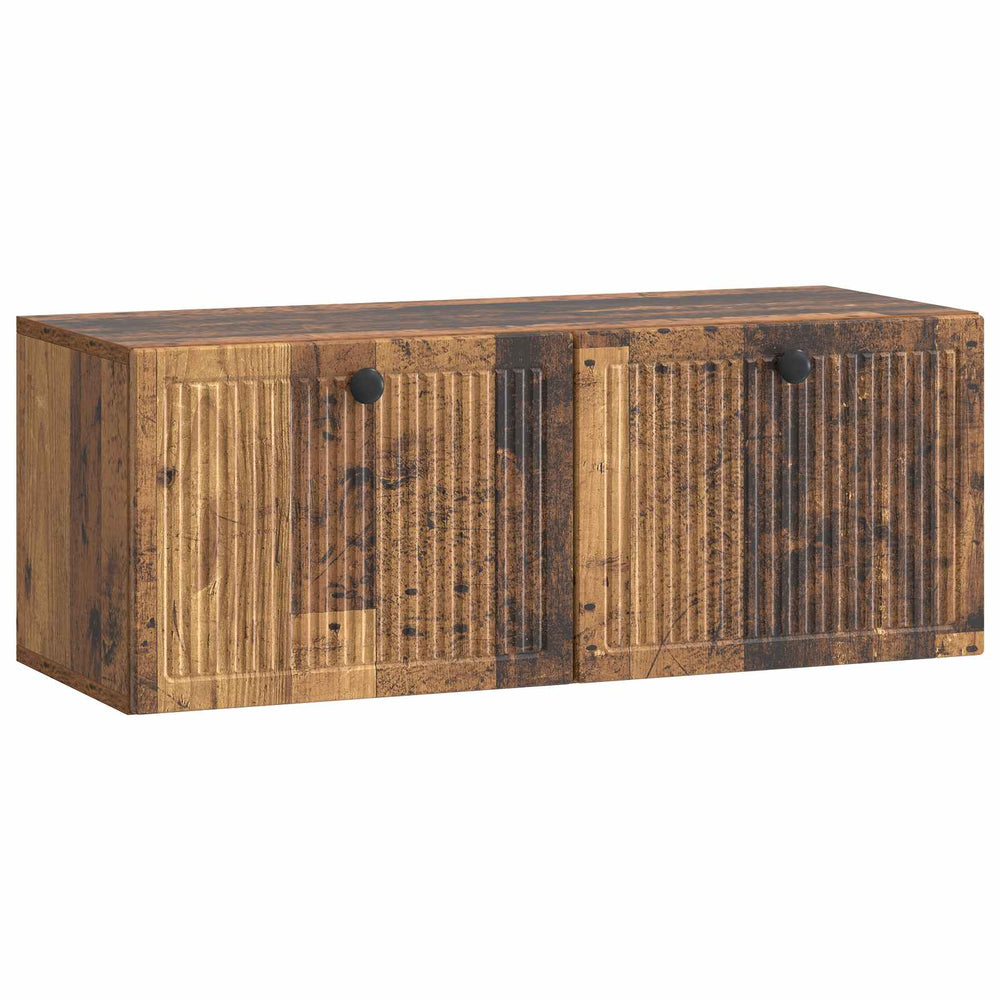 Wandmontierter TV-Schrank Altholz