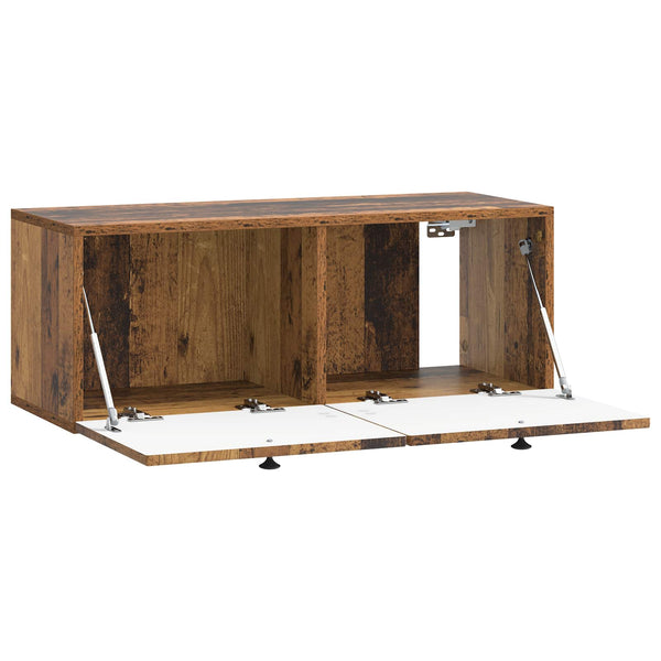 Wandmontierter TV-Schrank Altholz