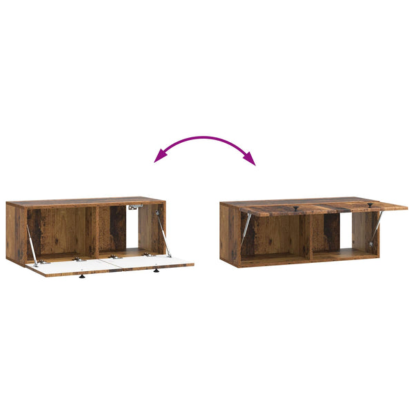 Wandmontierter TV-Schrank Altholz
