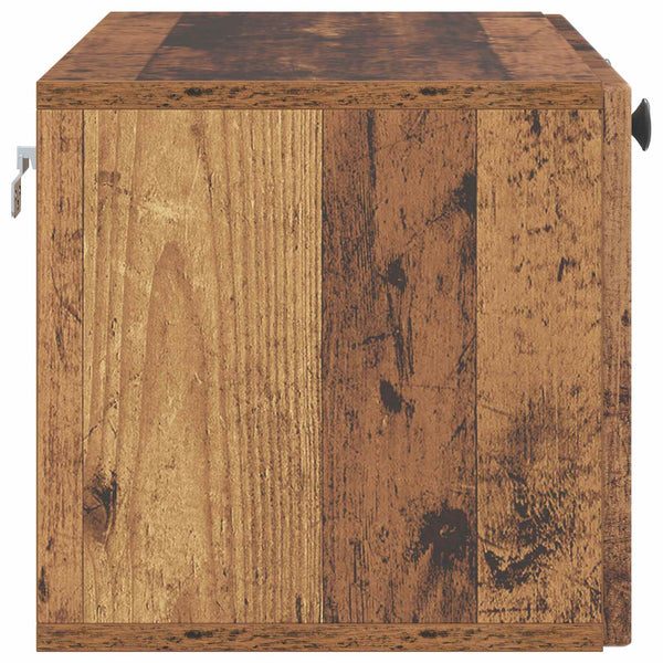 Wandmontierter TV-Schrank Altholz