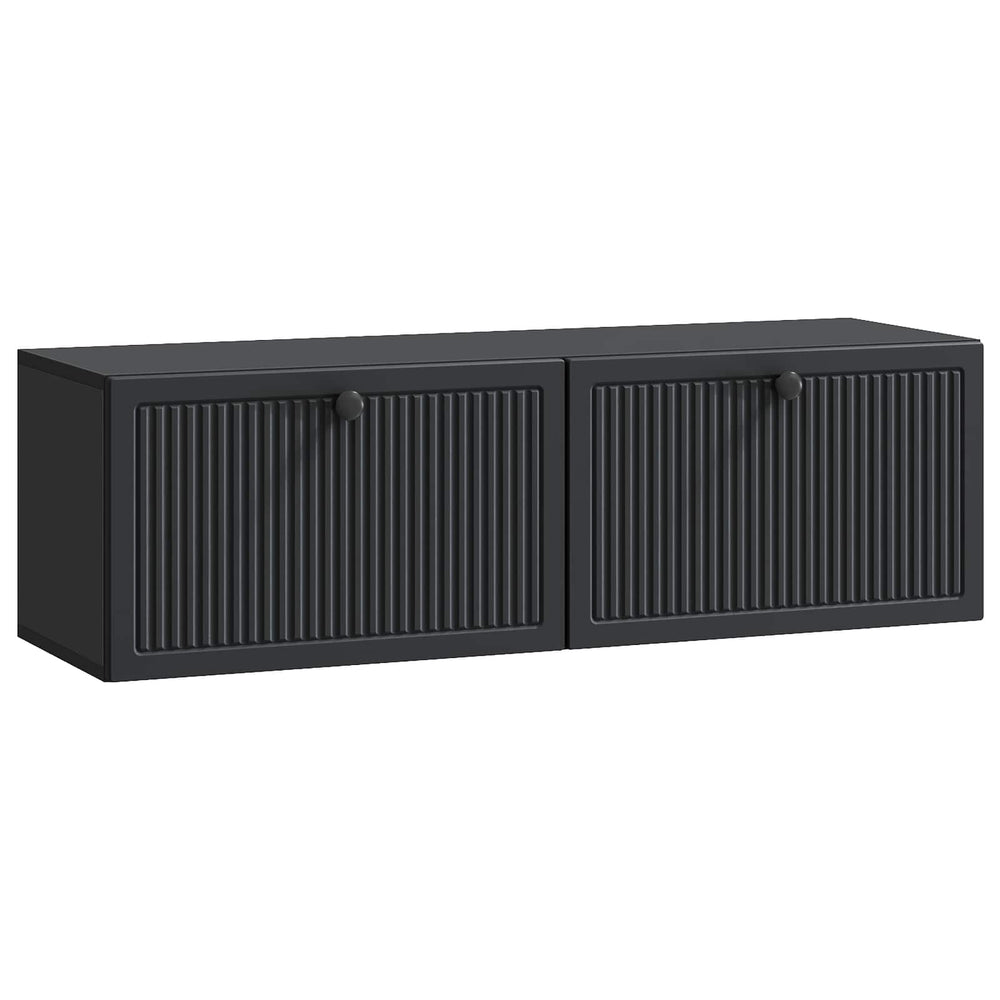 Wandmontierter TV-Schrank Schwarz
