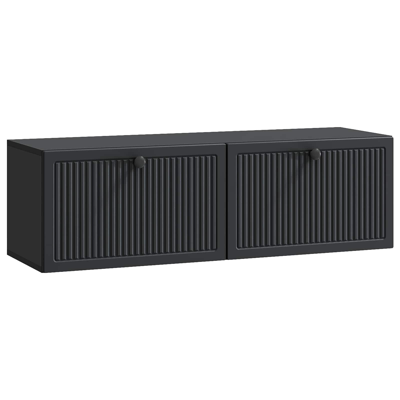 Wandmontierter TV-Schrank Schwarz