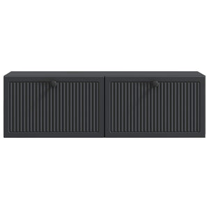 Wandmontierter TV-Schrank Schwarz