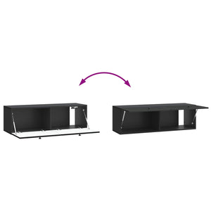Wandmontierter TV-Schrank Schwarz