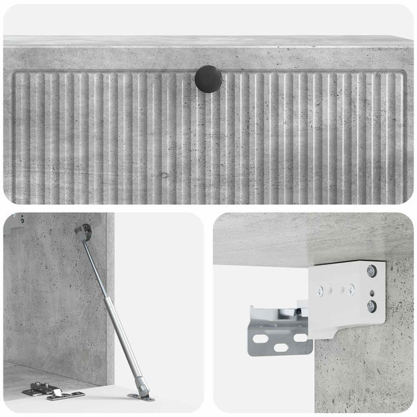 Wandmontierter TV-Schrank Betongrau 98cm