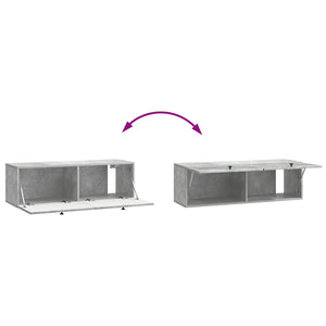 Wandmontierter TV-Schrank Betongrau 98cm