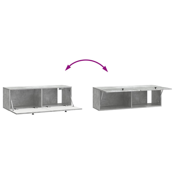 Wandmontierter TV-Schrank Betongrau 98cm