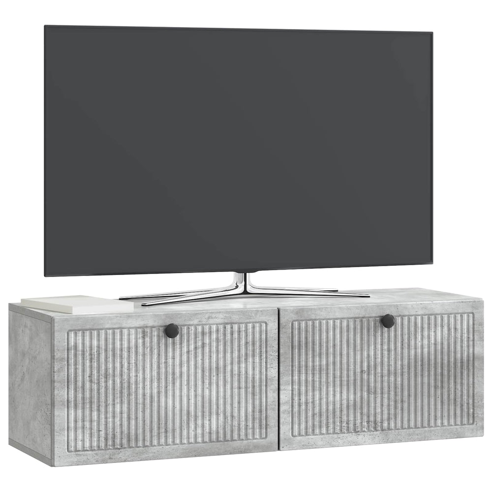 Wandmontierter TV-Schrank Betongrau 98cm