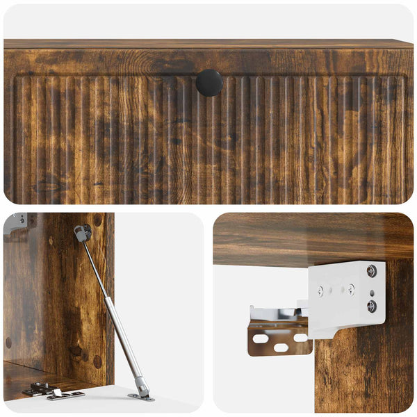 Wandmontierter TV-Schrank Geräucherte Eiche 98cm