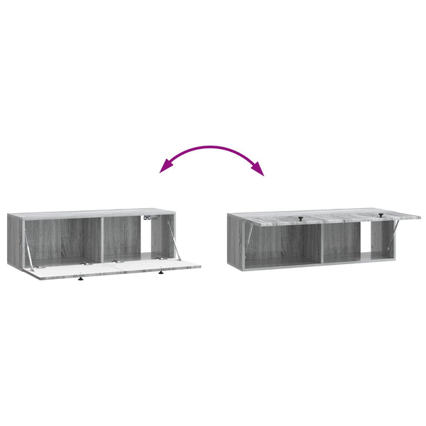 Wandmontierter TV-Schrank Grau