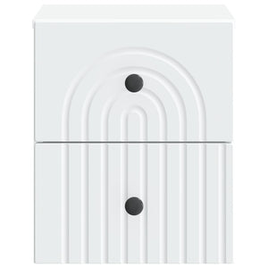 Wandmontierter Nachttisch, 2er-Set, Weiß