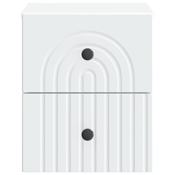 Wandmontierter Nachttisch, 2er-Set, Weiß