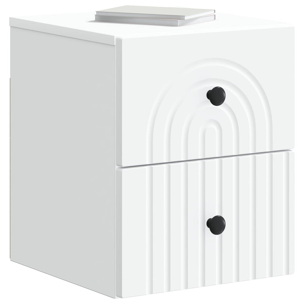 vidaXL Wall-Mounted Nightstands 2 pcs White 33 x 34.5 x 40 cm