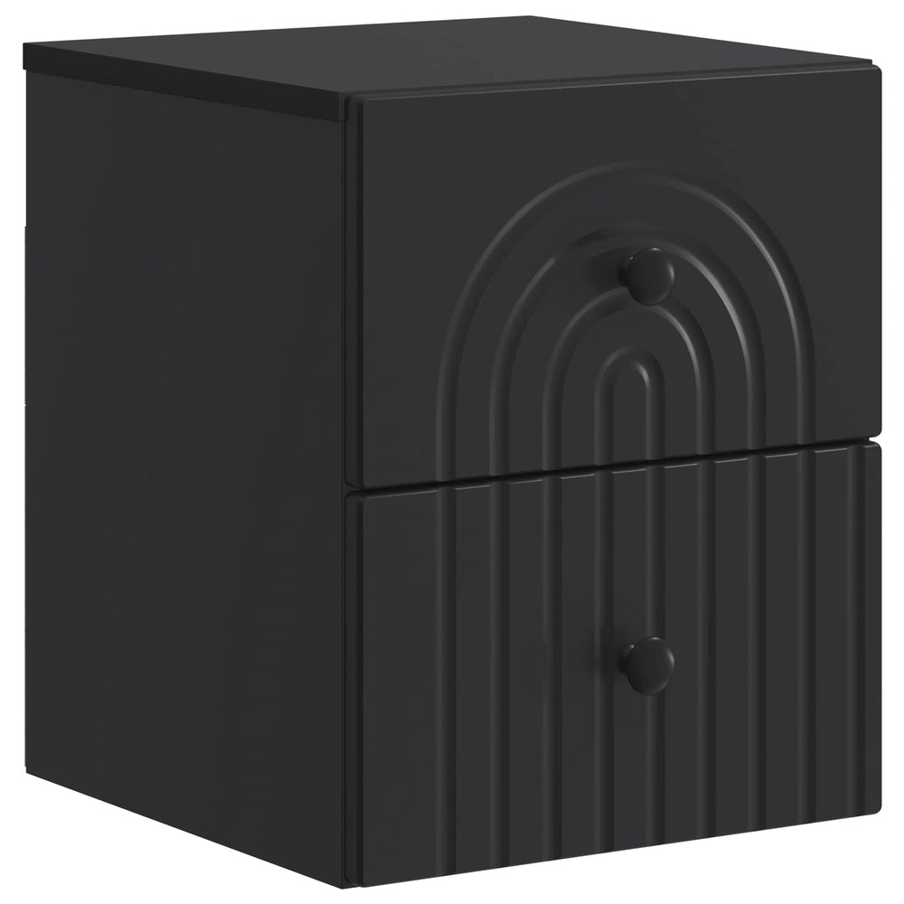 vidaXL Wall-Mounted Bedside Table Black 33 x 34.5 x 40 cm