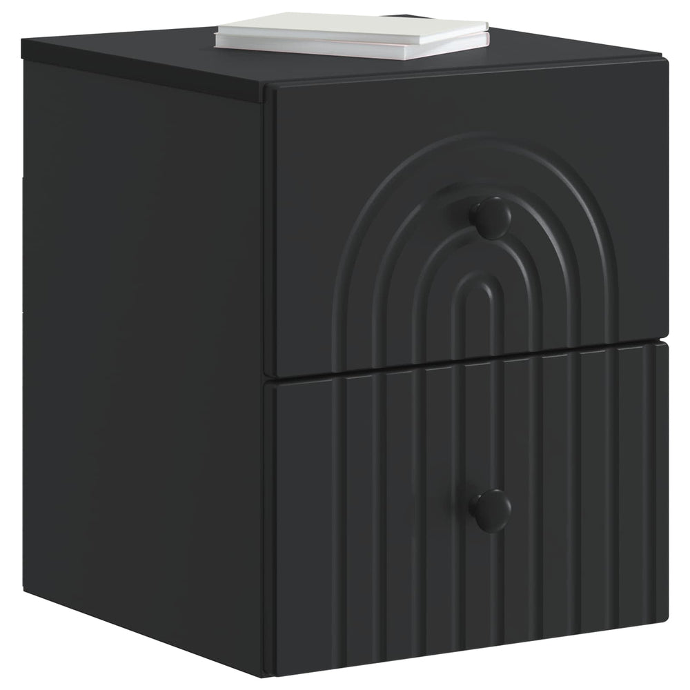 vidaXL Wall-Mounted Bedside Table Black 33 x 34.5 x 40 cm