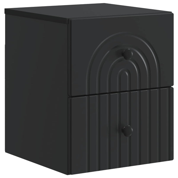 Wand-Nachttisch, 2er-Set, Schwarz