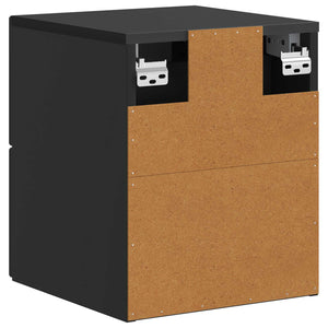 Wand-Nachttisch, 2er-Set, Schwarz