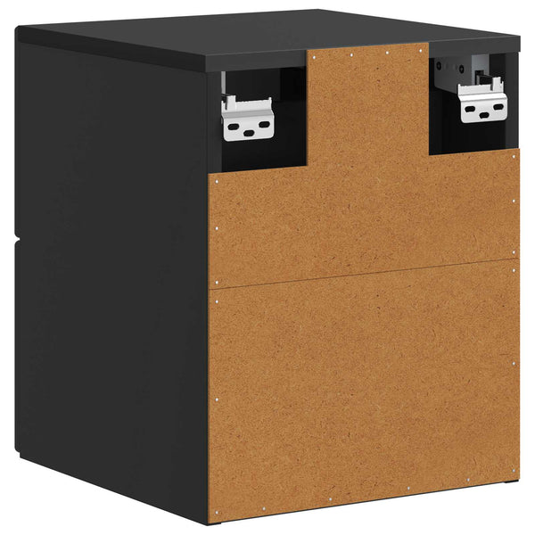 Wand-Nachttisch, 2er-Set, Schwarz