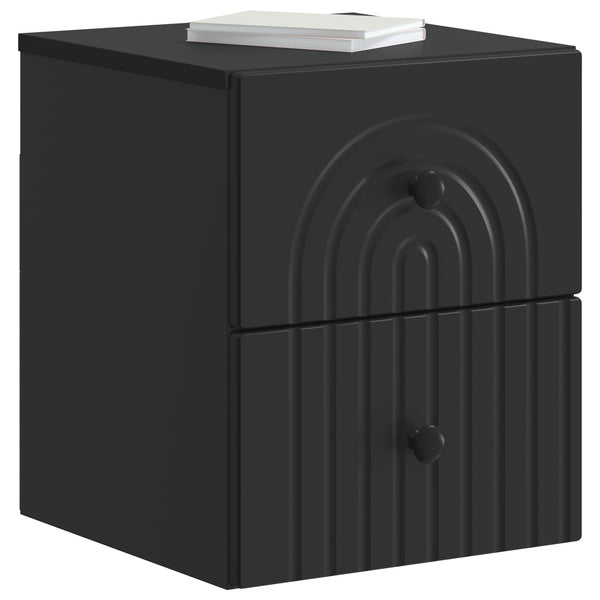 Wand-Nachttisch, 2er-Set, Schwarz