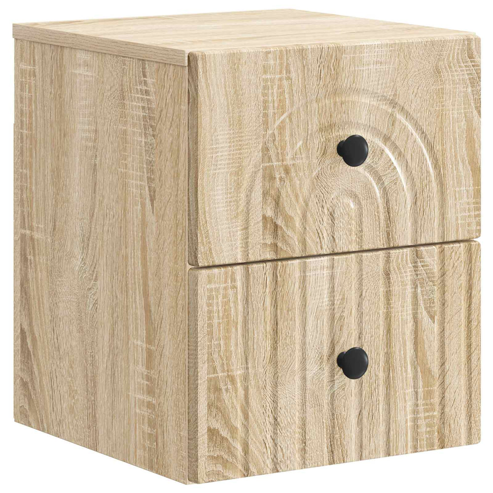 vidaXL Wall-Mounted Bedside Table Sonoma Oak 33 x 34.5 x 40 cm