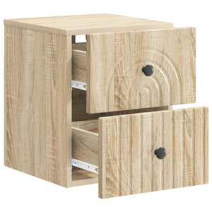 vidaXL Table de chevet murale chêne sonoma 33 x 34,5 x 40 cm