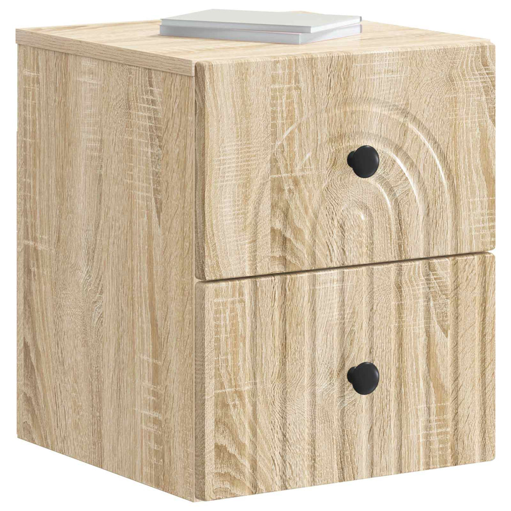 vidaXL Wall-Mounted Bedside Table Sonoma Oak 33 x 34.5 x 40 cm
