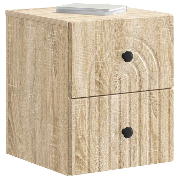 vidaXL Table de chevet murale chêne sonoma 33 x 34,5 x 40 cm