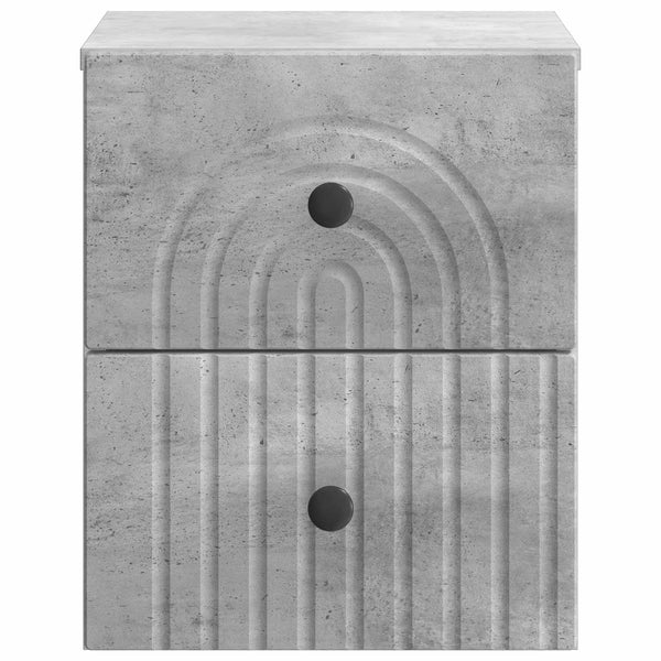 Wandmontierter Nachttisch, Betongrau, 2er-Set