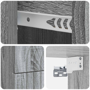 Wand-Nachttisch, 2er-Set, Grau Sonoma