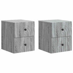 Wand-Nachttisch, 2er-Set, Grau Sonoma