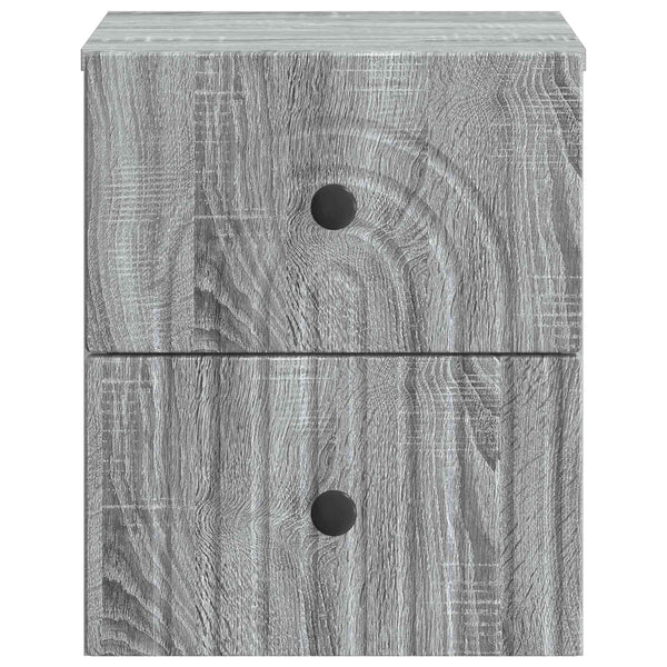Wand-Nachttisch, 2er-Set, Grau Sonoma