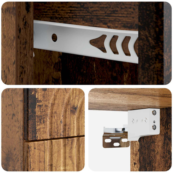 Wand-Nachttisch Altholz 33x34,5x40 cm