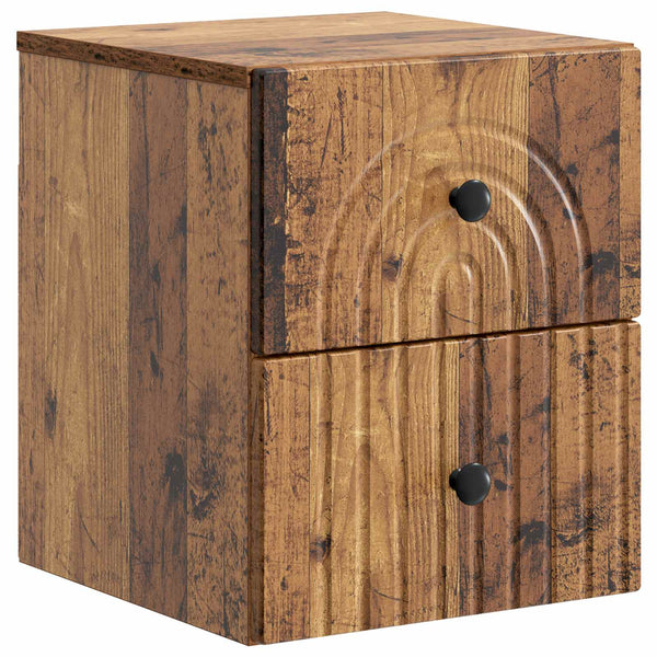 Wand-Nachttisch Altholz 33x34,5x40 cm