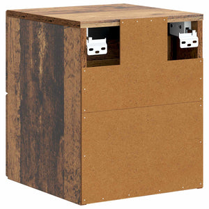 Wand-Nachttisch Altholz 33x34,5x40 cm
