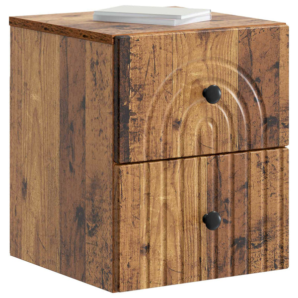 Wand-Nachttisch Altholz 33x34,5x40 cm