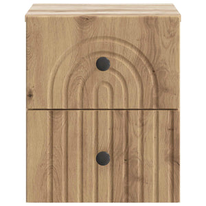 vidaXL Table de chevet murale Chêne Artisan 33 x 34,5 x 40 cm