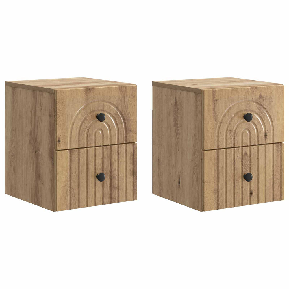 Wand-Nachttisch 2er-Set Artisan Eiche