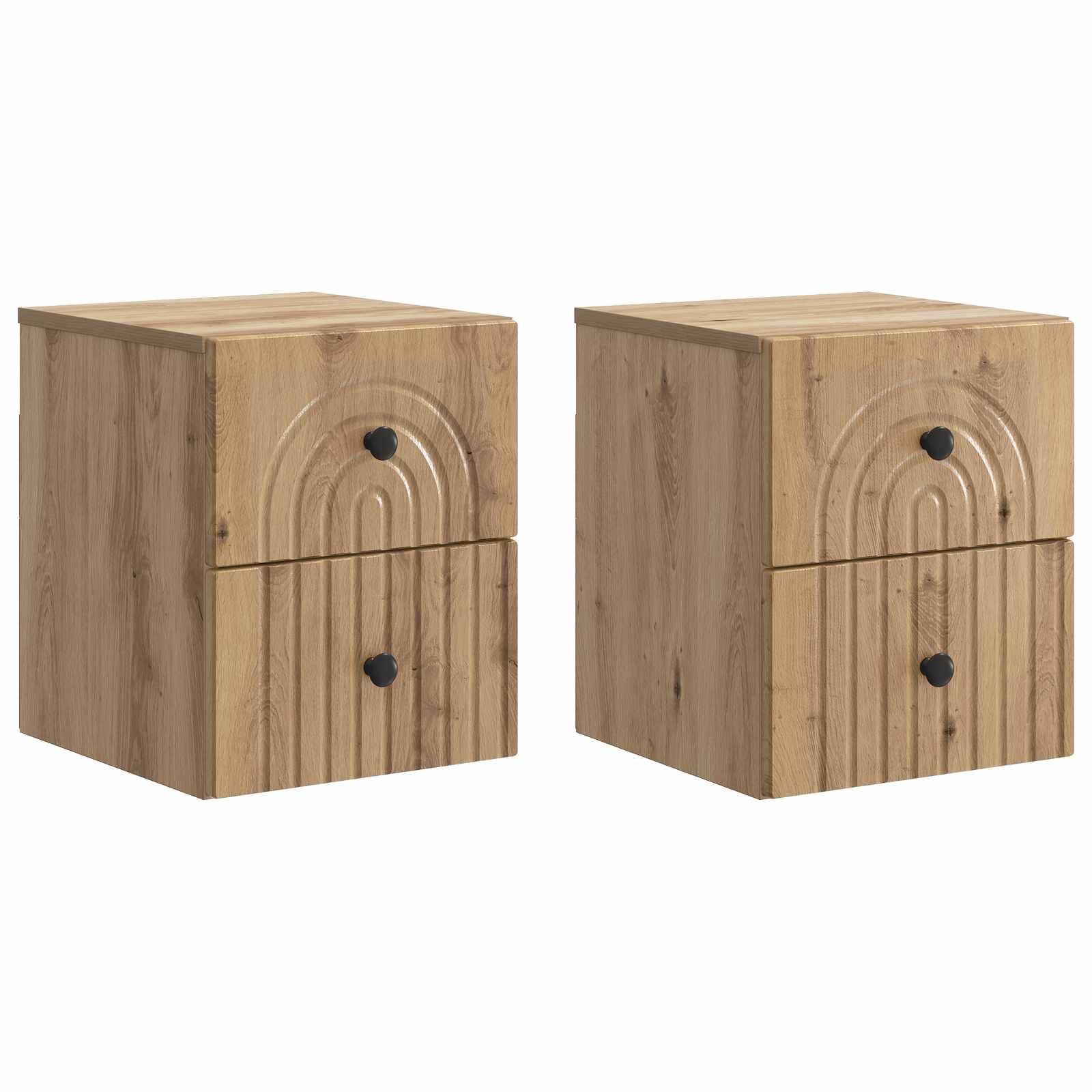 Wand-Nachttisch 2er-Set Artisan Eiche