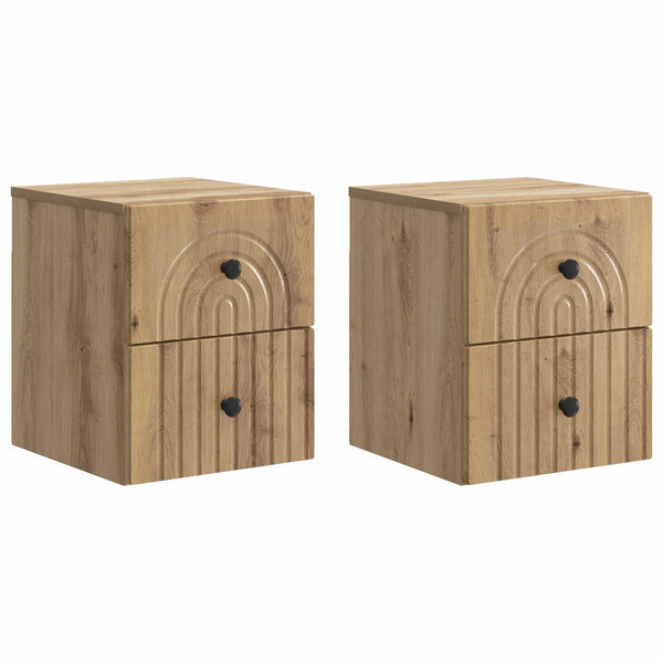 Wand-Nachttisch 2er-Set Artisan Eiche