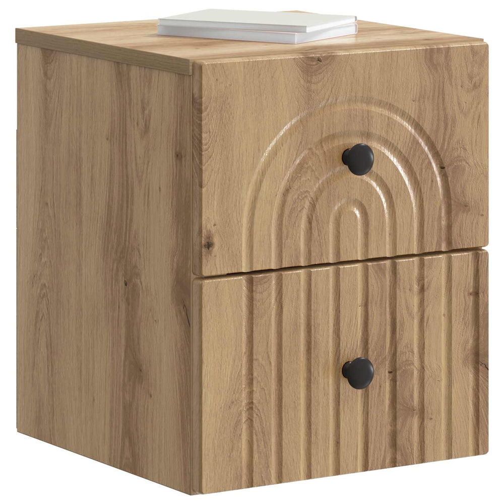 Wand-Nachttisch 2er-Set Artisan Eiche