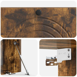 Wandmontierter TV-Schrank, Geräucherte Eiche, 99cm